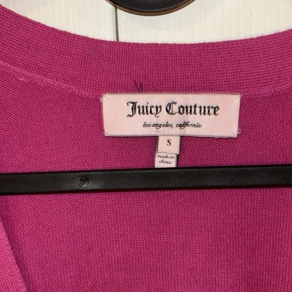 Juicy Couture Pink knit button down  Cardigan Sz Small - Picture 5 of 12